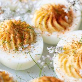 Deviled eggs with paprika | afoodcentriclife.com