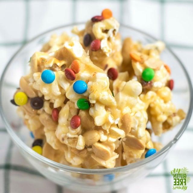 Gluten Free Popcorn Peanut Brittle