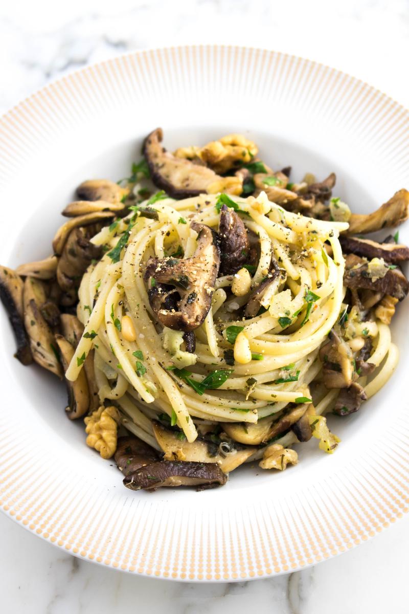Three #Mushroom #Pasta Recipe #pastarecipe #mushroomrecipe - ahedgehoginthekitchen.com