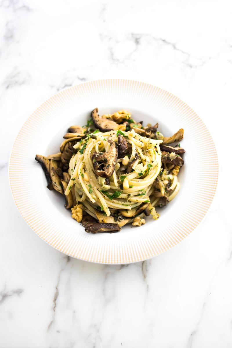 Three #Mushroom #Pasta Recipe #pastarecipe #mushroomrecipe - ahedgehoginthekitchen.com