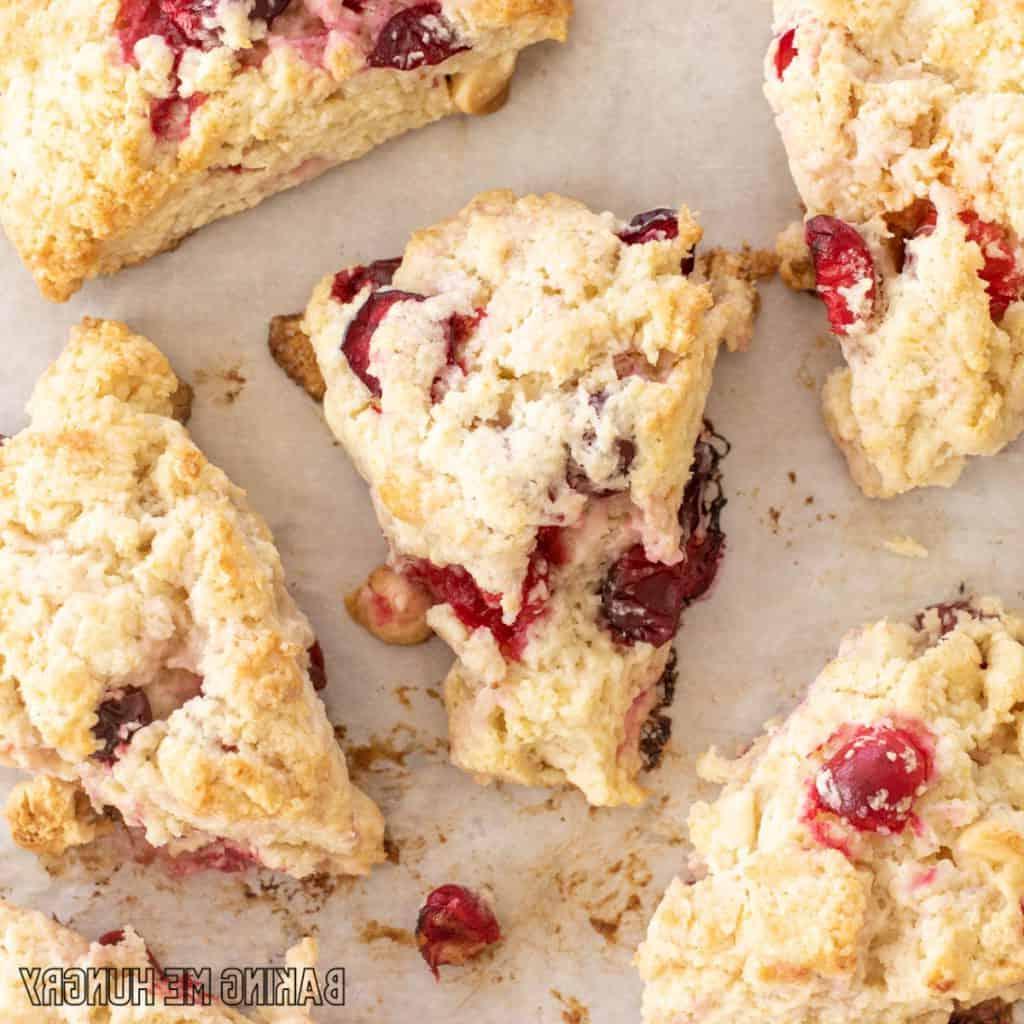 baked scones on parchment