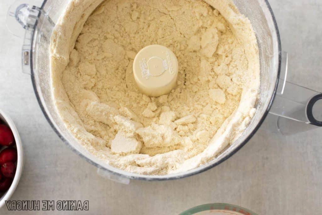 butter cut into dry ingredients in food processor
